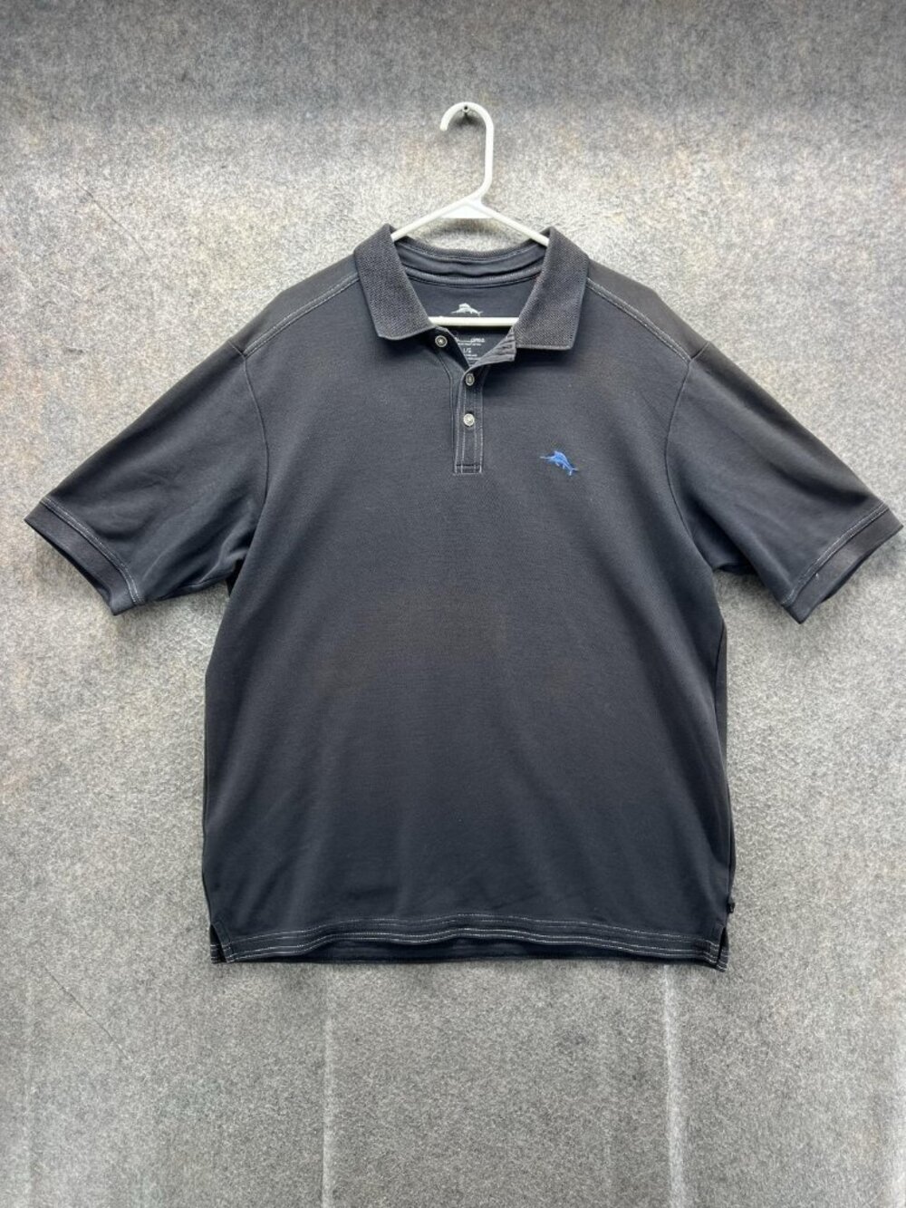 Tommy Bahama Polo Shirt Men Large Gray Supima Pima Cotton Knit Casual Logo